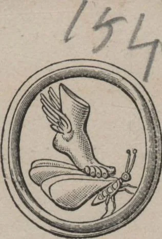 An illustration from Catalogue of the engraved gems collected between the years 1845 and 1877 by C.W. King : manuscript, 1877, leaf 412
