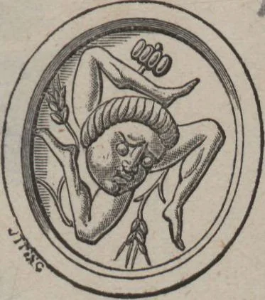 An illustration from Catalogue of the engraved gems collected between the years 1845 and 1877 by C.W. King : manuscript, 1877, leaf 596