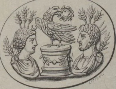 An illustration from Catalogue of the engraved gems collected between the years 1845 and 1877 by C.W. King : manuscript, 1877, leaf 708