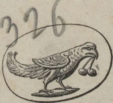 An illustration from Catalogue of the engraved gems collected between the years 1845 and 1877 by C.W. King : manuscript, 1877, leaf 844