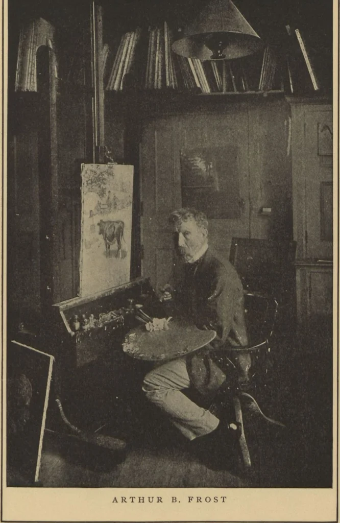 An illustration from Catalogue of the Collier collection, an important collection of original drawings and paintings by distinguished American painters and illustrators, works especially executed for and exclusively reproduced in Collier's weekly, on exhibition November 1 to 8, 1905, [at] the American Art Galleries, 1905, leaf 13