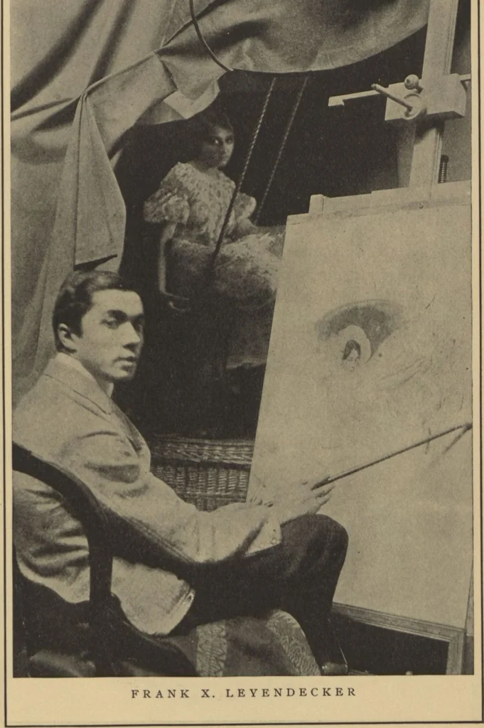 An illustration from Catalogue of the Collier collection, an important collection of original drawings and paintings by distinguished American painters and illustrators, works especially executed for and exclusively reproduced in Collier's weekly, on exhibition November 1 to 8, 1905, [at] the American Art Galleries, 1905, leaf 21