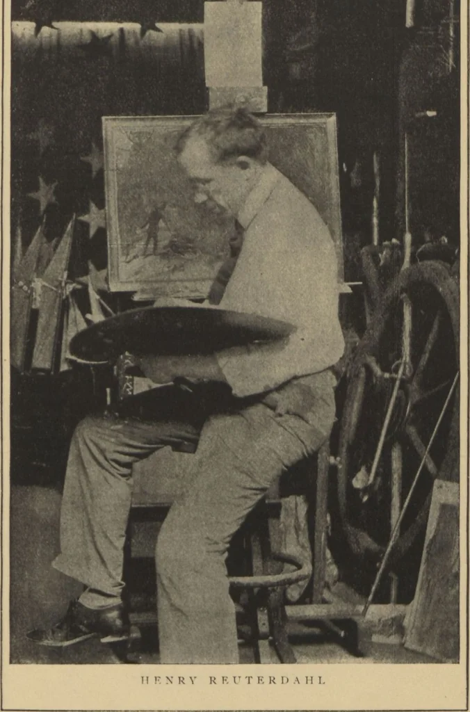 An illustration from Catalogue of the Collier collection, an important collection of original drawings and paintings by distinguished American painters and illustrators, works especially executed for and exclusively reproduced in Collier's weekly, on exhibition November 1 to 8, 1905, [at] the American Art Galleries, 1905, leaf 27