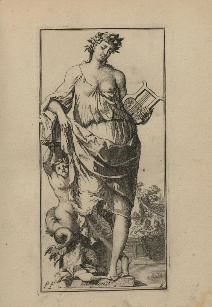 An illustration from Toneel van Sinnebeelden : geopent tot Dienst van Schilders Beelthouders etc / door A. Houbraken, 1736, leaf 107
