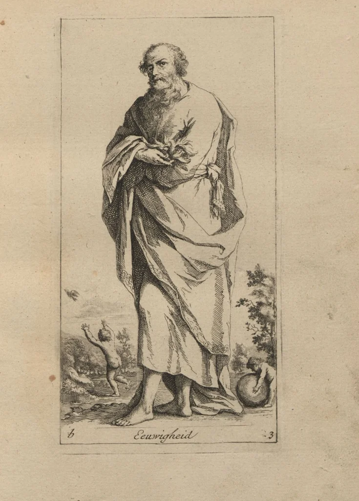 An illustration from Toneel van Sinnebeelden : geopent tot Dienst van Schilders Beelthouders etc / door A. Houbraken, 1736, leaf 11