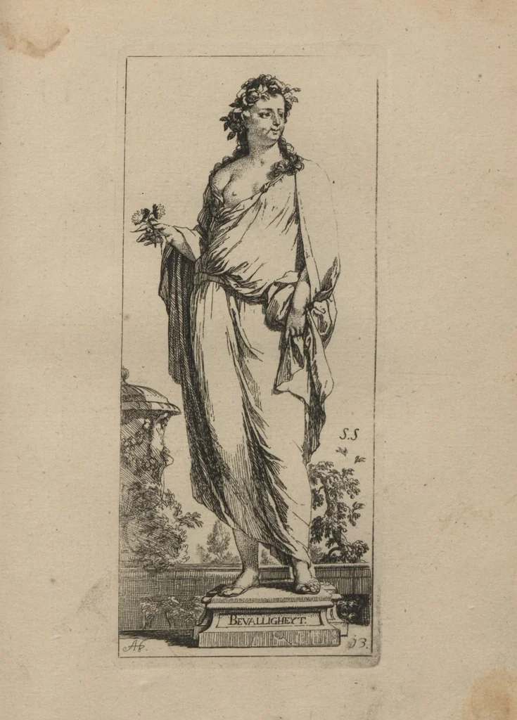 An illustration from Toneel van Sinnebeelden : geopent tot Dienst van Schilders Beelthouders etc / door A. Houbraken, 1736, leaf 113