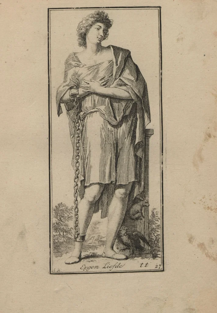 An illustration from Toneel van Sinnebeelden : geopent tot Dienst van Schilders Beelthouders etc / door A. Houbraken, 1736, leaf 115