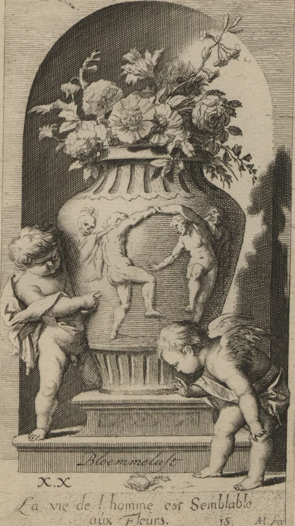 An illustration from Toneel van Sinnebeelden : geopent tot Dienst van Schilders Beelthouders etc / door A. Houbraken, 1736, leaf 123