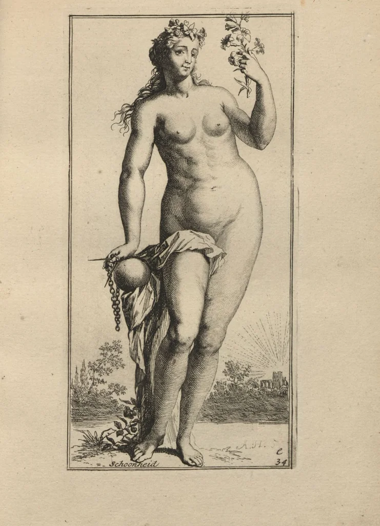 An illustration from Toneel van Sinnebeelden : geopent tot Dienst van Schilders Beelthouders etc / door A. Houbraken, 1736, leaf 17