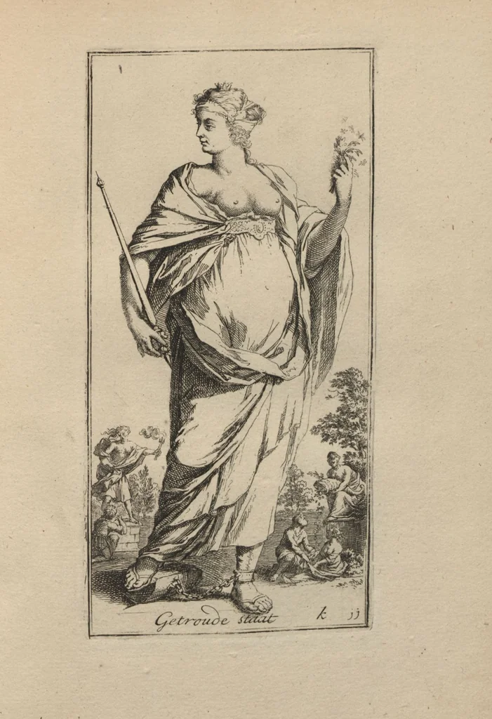 An illustration from Toneel van Sinnebeelden : geopent tot Dienst van Schilders Beelthouders etc / door A. Houbraken, 1736, leaf 29