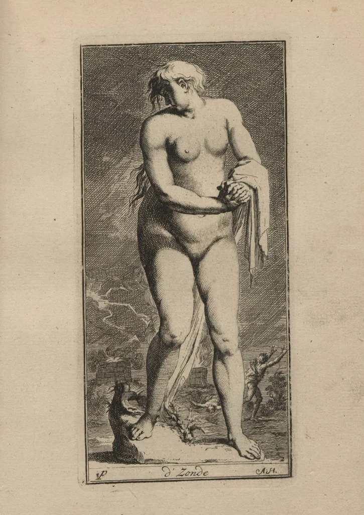 An illustration from Toneel van Sinnebeelden : geopent tot Dienst van Schilders Beelthouders etc / door A. Houbraken, 1736, leaf 39
