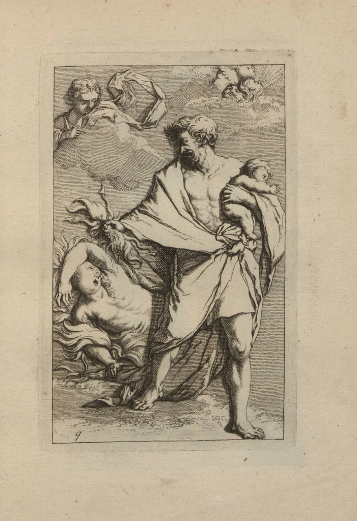 An illustration from Toneel van Sinnebeelden : geopent tot Dienst van Schilders Beelthouders etc / door A. Houbraken, 1736, leaf 41