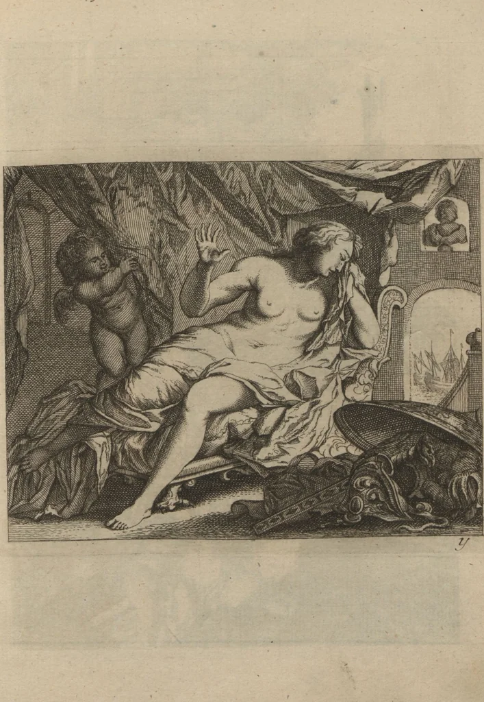 An illustration from Toneel van Sinnebeelden : geopent tot Dienst van Schilders Beelthouders etc / door A. Houbraken, 1736, leaf 73