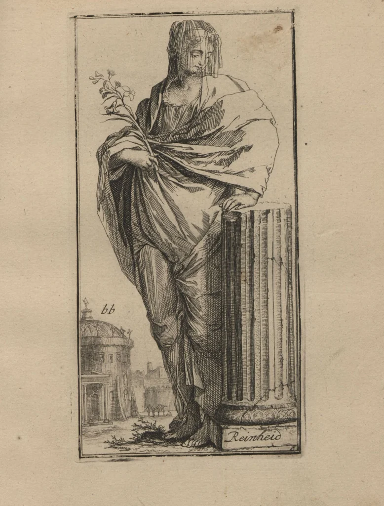 An illustration from Toneel van Sinnebeelden : geopent tot Dienst van Schilders Beelthouders etc / door A. Houbraken, 1736, leaf 79