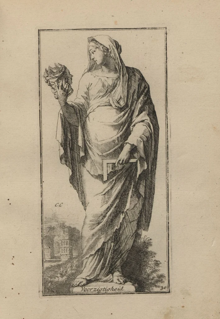 An illustration from Toneel van Sinnebeelden : geopent tot Dienst van Schilders Beelthouders etc / door A. Houbraken, 1736, leaf 81