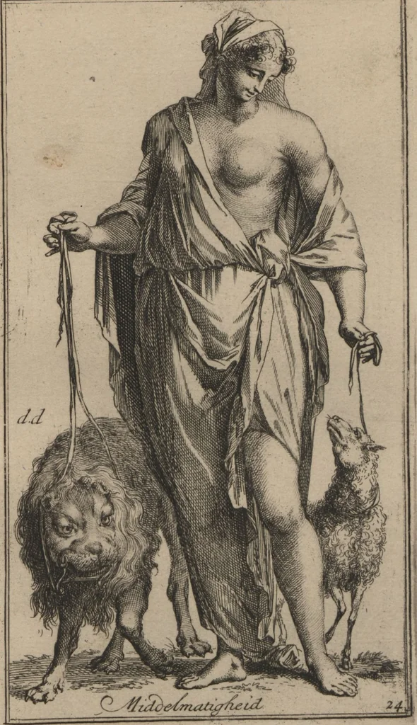 An illustration from Toneel van Sinnebeelden : geopent tot Dienst van Schilders Beelthouders etc / door A. Houbraken, 1736, leaf 83