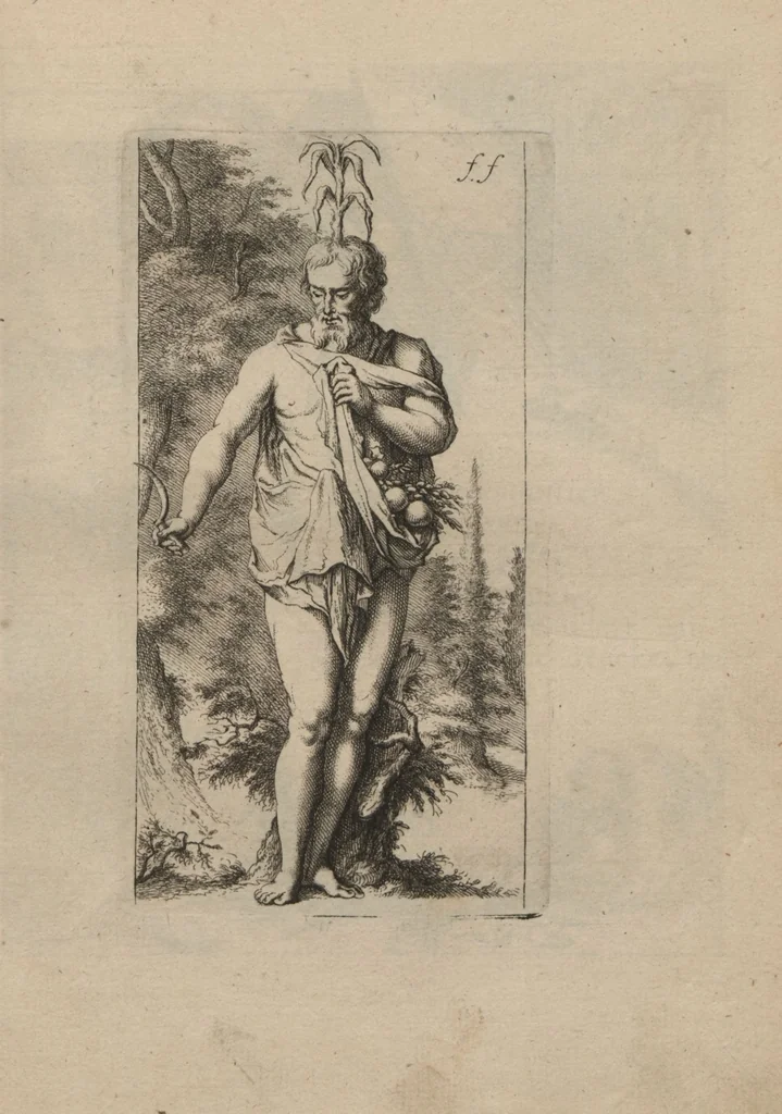 An illustration from Toneel van Sinnebeelden : geopent tot Dienst van Schilders Beelthouders etc / door A. Houbraken, 1736, leaf 87