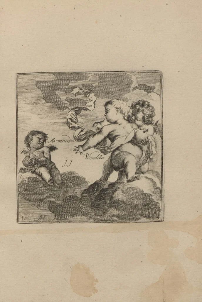 An illustration from Toneel van Sinnebeelden : geopent tot Dienst van Schilders Beelthouders etc / door A. Houbraken, 1736, leaf 95