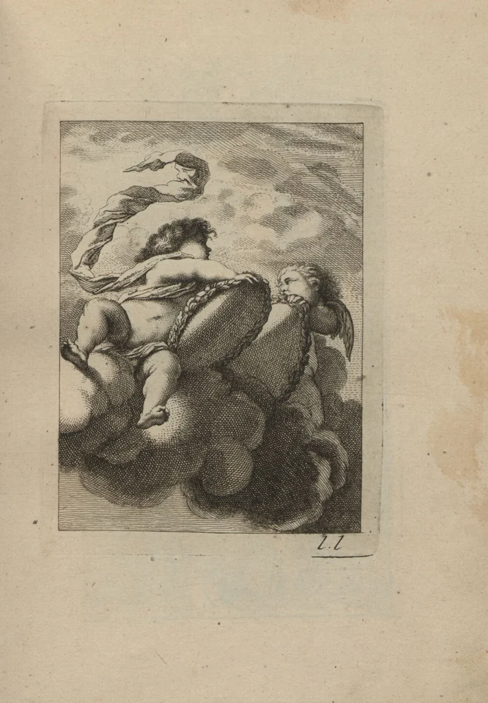An illustration from Toneel van Sinnebeelden : geopent tot Dienst van Schilders Beelthouders etc / door A. Houbraken, 1736, leaf 99