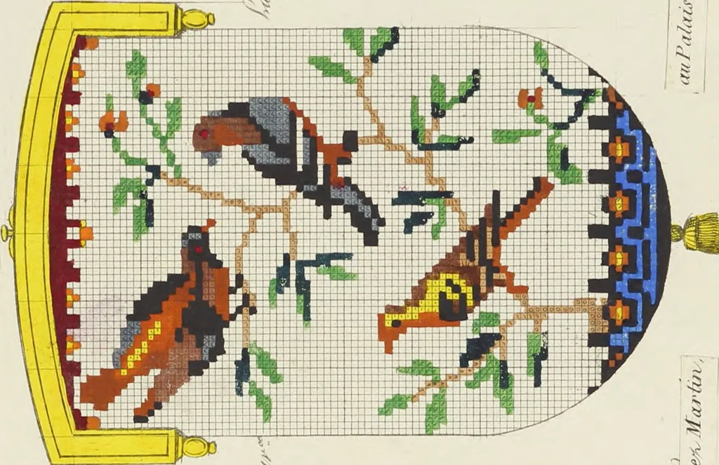An illustration from [Beaded work], 1818, leaf 12