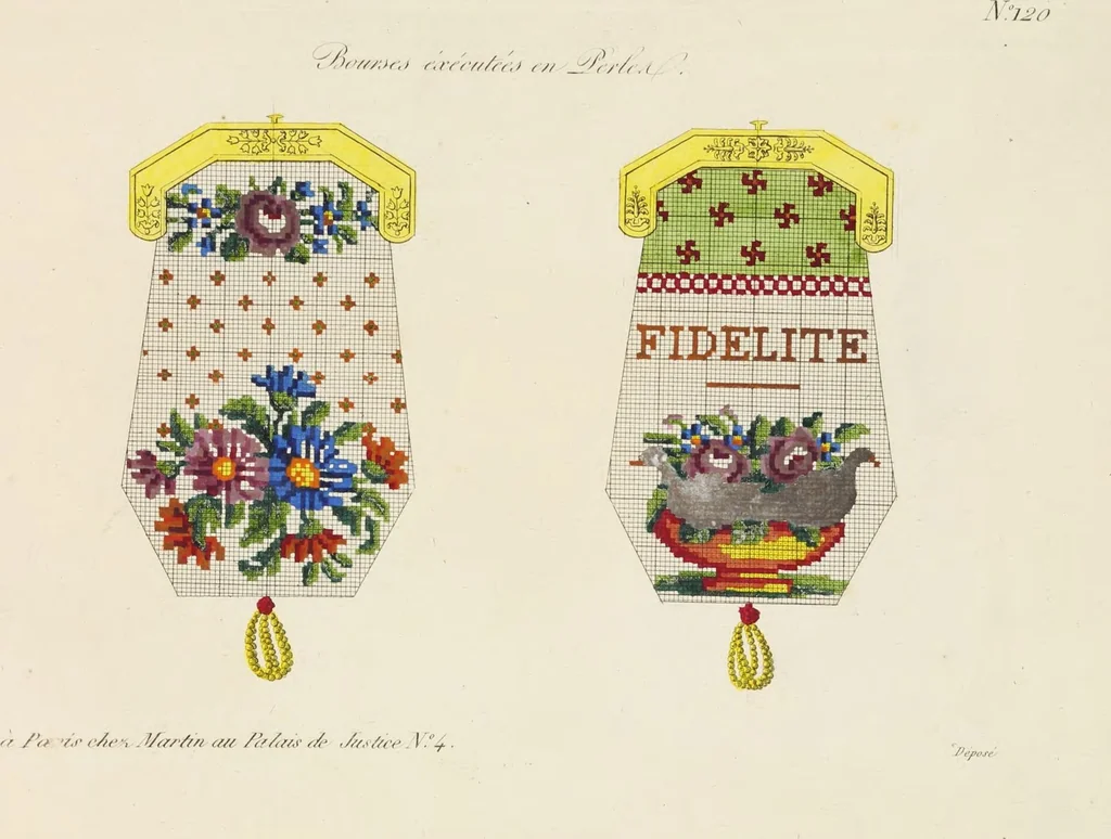 An illustration from [Beaded work], 1818, leaf 15