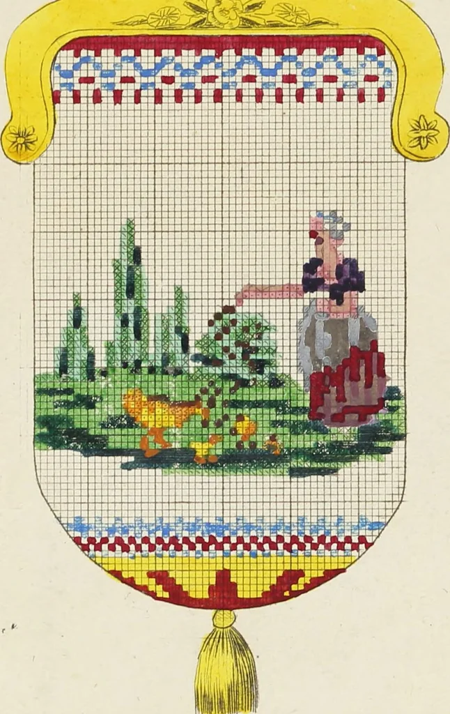 An illustration from [Beaded work], 1818, leaf 20