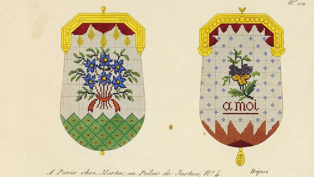 An illustration from [Beaded work], 1818, leaf 3