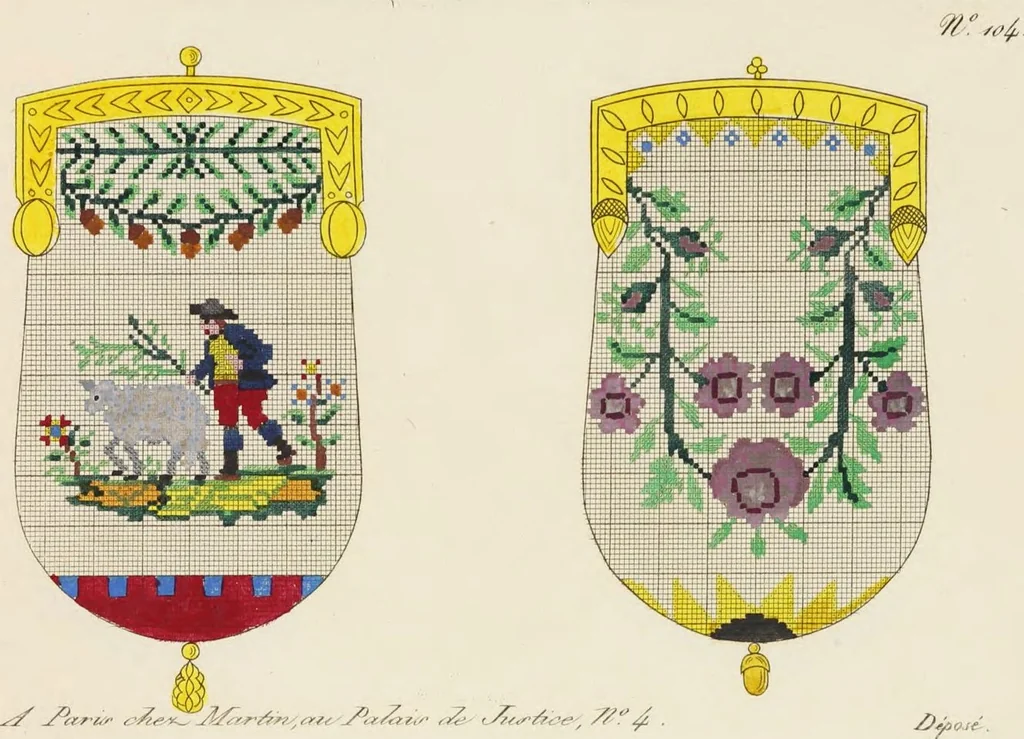 An illustration from [Beaded work], 1818, leaf 5