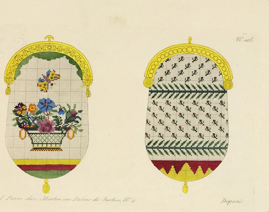 An illustration from [Beaded work], 1818, leaf 6