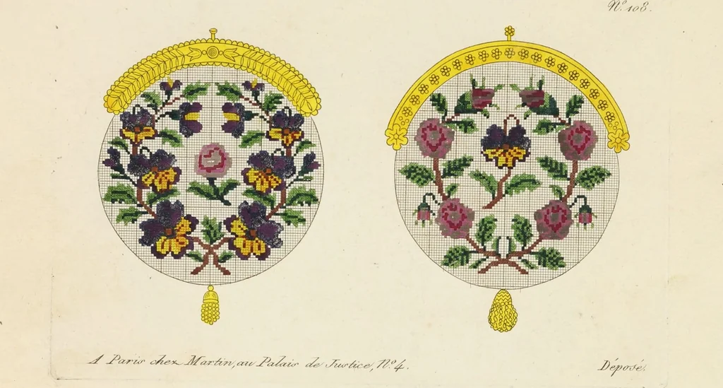 An illustration from [Beaded work], 1818, leaf 9