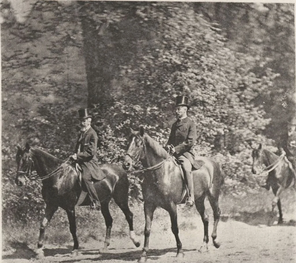 An illustration from Le tour du bois : photogravures : photographie hippique au Bois du Boulogne et Boulevard Saint-Germain, 1884, leaf 15