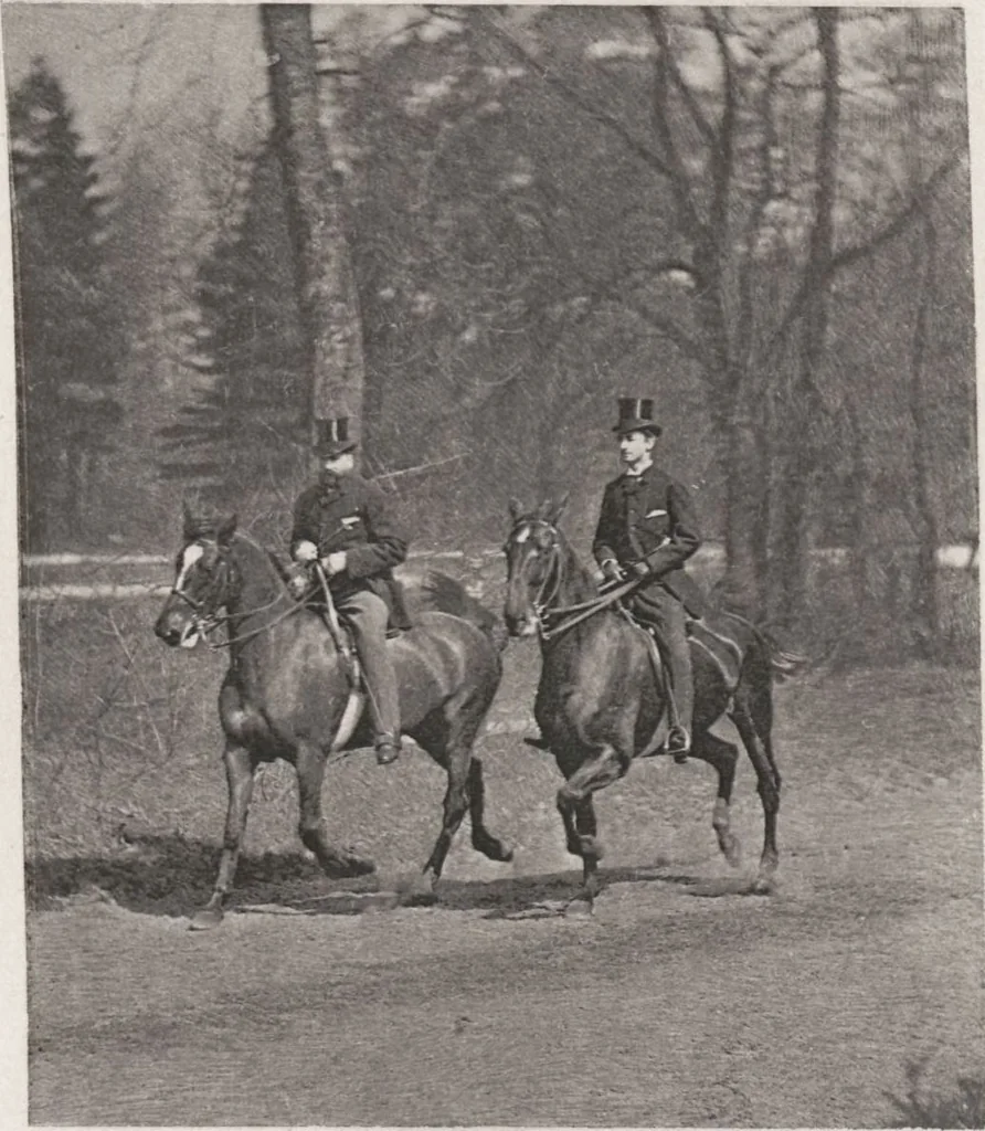 An illustration from Le tour du bois : photogravures : photographie hippique au Bois du Boulogne et Boulevard Saint-Germain, 1884, leaf 19