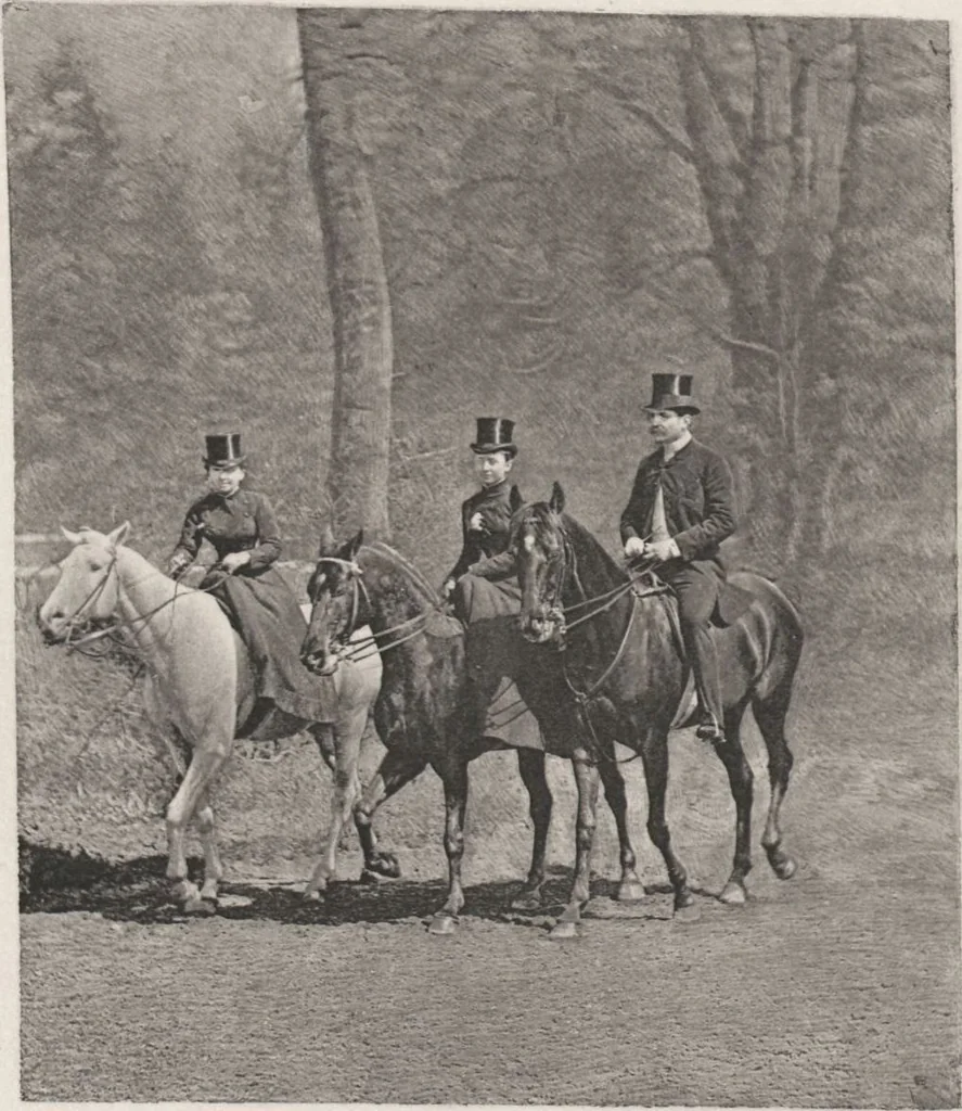 An illustration from Le tour du bois : photogravures : photographie hippique au Bois du Boulogne et Boulevard Saint-Germain, 1884, leaf 25