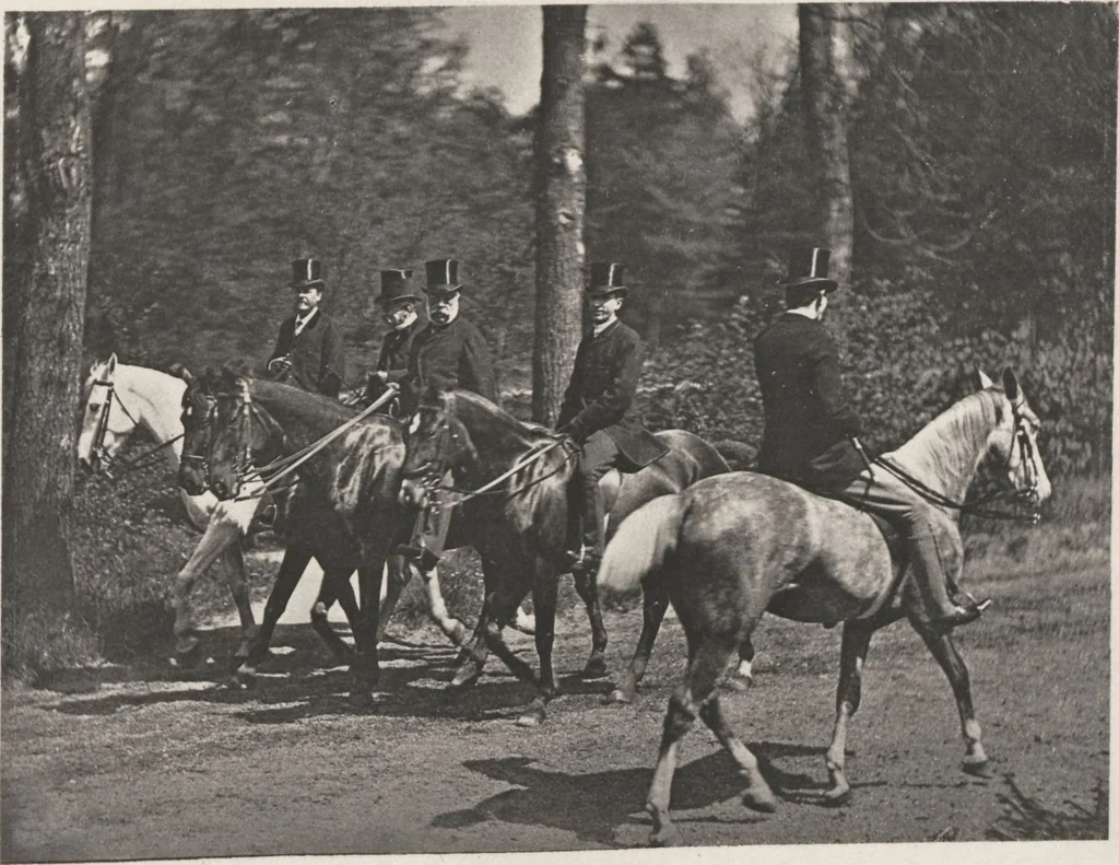 An illustration from Le tour du bois : photogravures : photographie hippique au Bois du Boulogne et Boulevard Saint-Germain, 1884, leaf 35