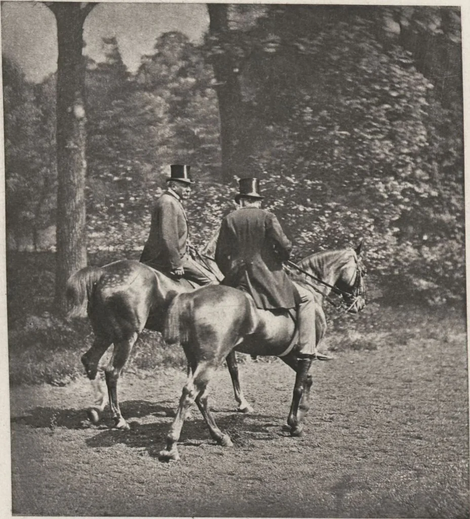 An illustration from Le tour du bois : photogravures : photographie hippique au Bois du Boulogne et Boulevard Saint-Germain, 1884, leaf 39