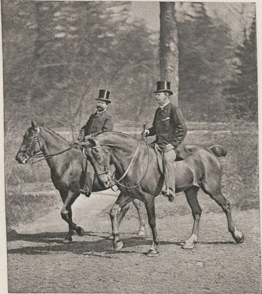 An illustration from Le tour du bois : photogravures : photographie hippique au Bois du Boulogne et Boulevard Saint-Germain, 1884, leaf 41