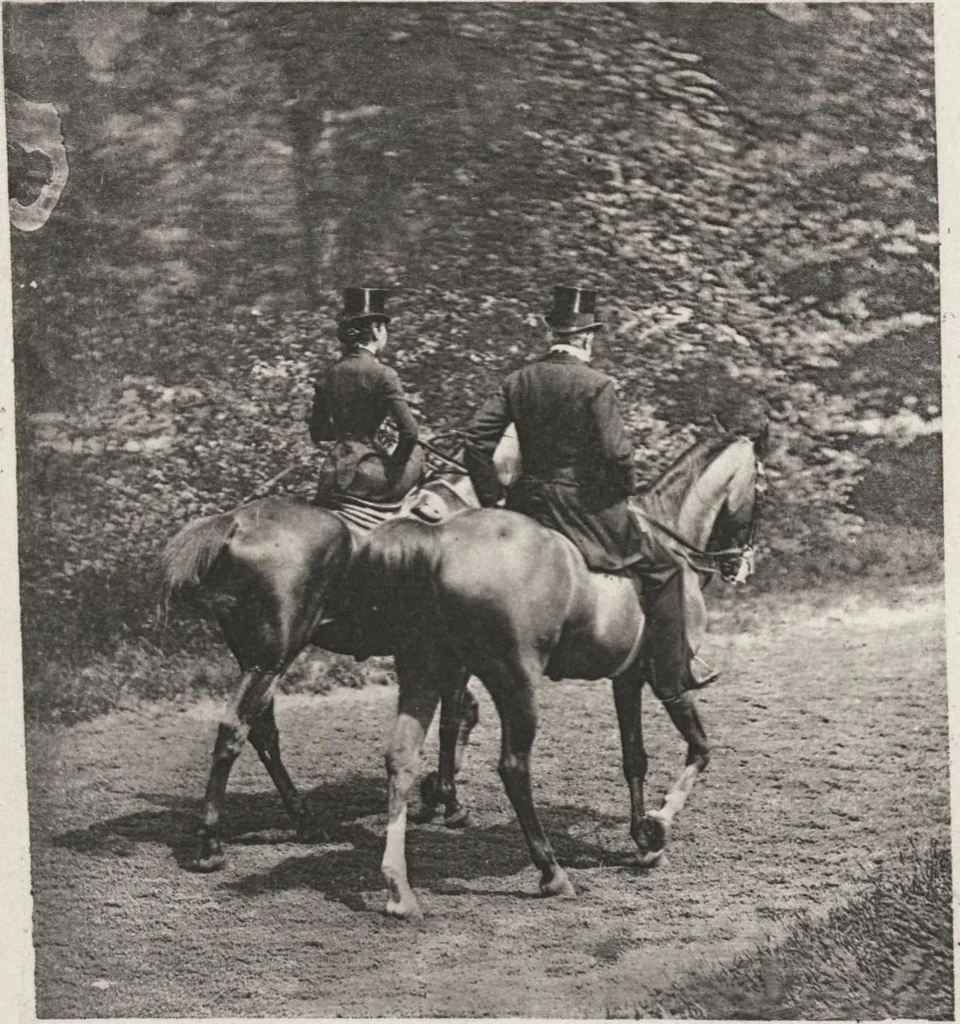 An illustration from Le tour du bois : photogravures : photographie hippique au Bois du Boulogne et Boulevard Saint-Germain, 1884, leaf 45