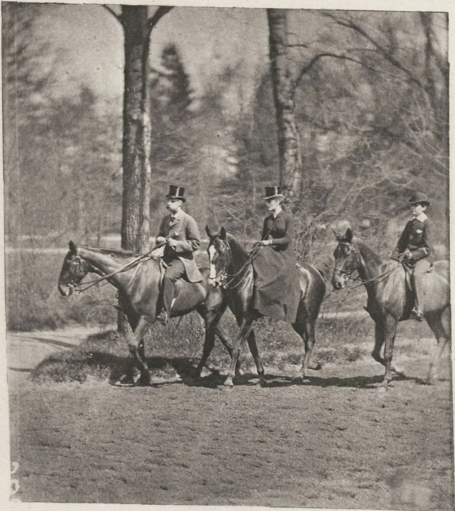 An illustration from Le tour du bois : photogravures : photographie hippique au Bois du Boulogne et Boulevard Saint-Germain, 1884, leaf 47