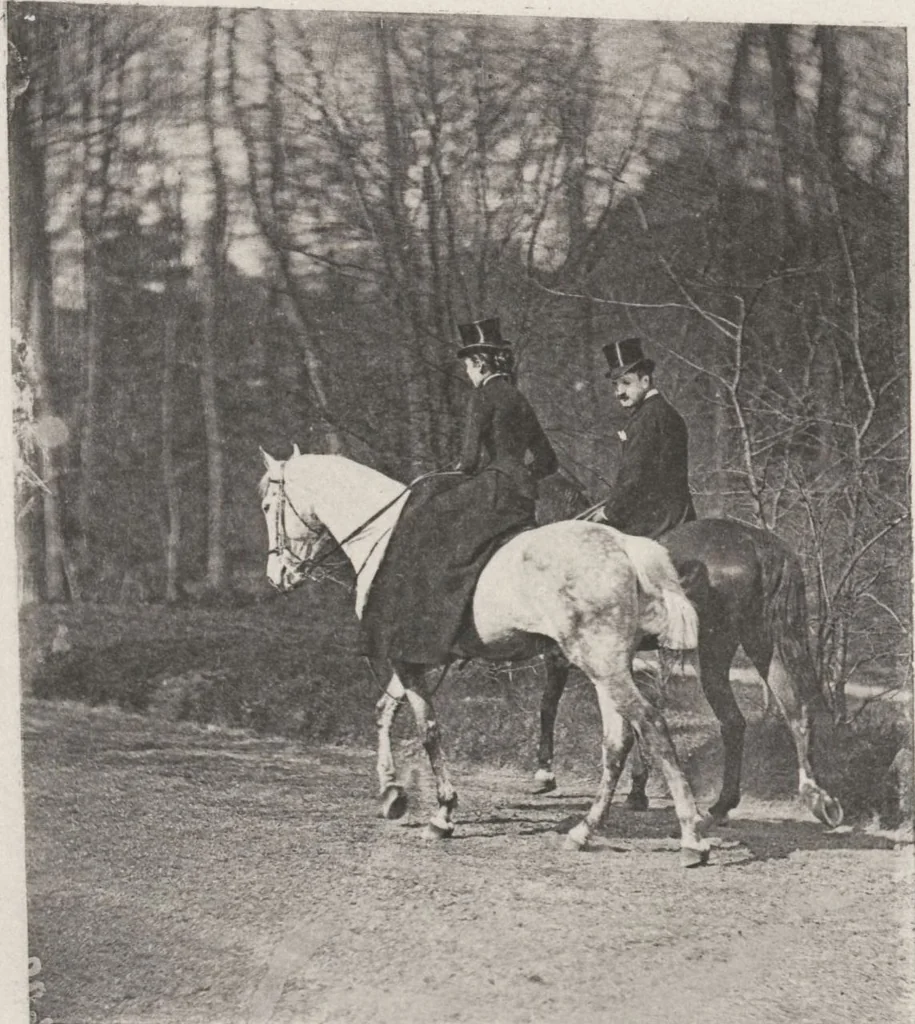 An illustration from Le tour du bois : photogravures : photographie hippique au Bois du Boulogne et Boulevard Saint-Germain, 1884, leaf 51