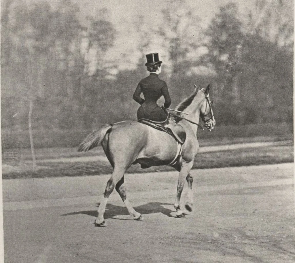 An illustration from Le tour du bois : photogravures : photographie hippique au Bois du Boulogne et Boulevard Saint-Germain, 1884, leaf 53