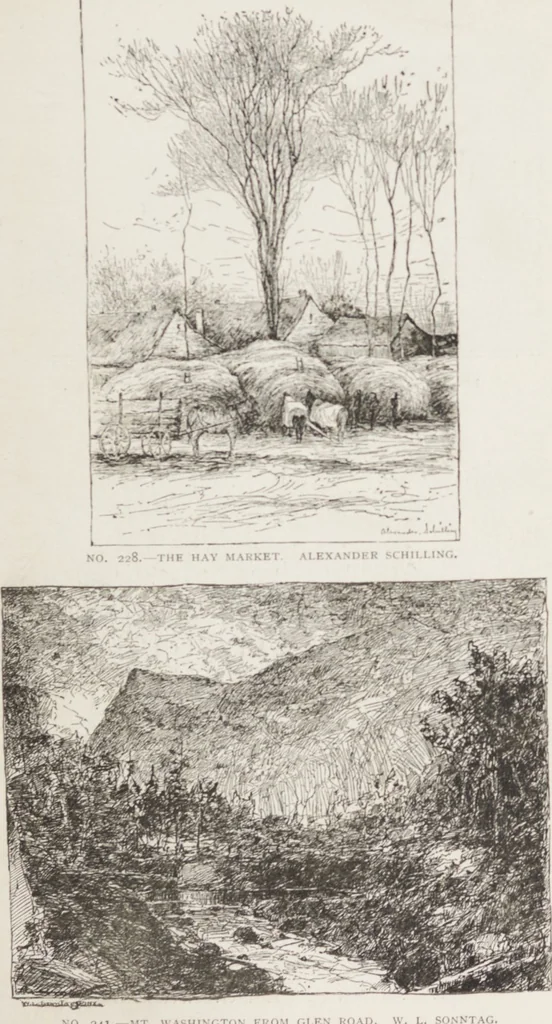 An illustration from American paintings and sculpture contributed to the "Second Prize Fund Exhibition", 1886, leaf 93