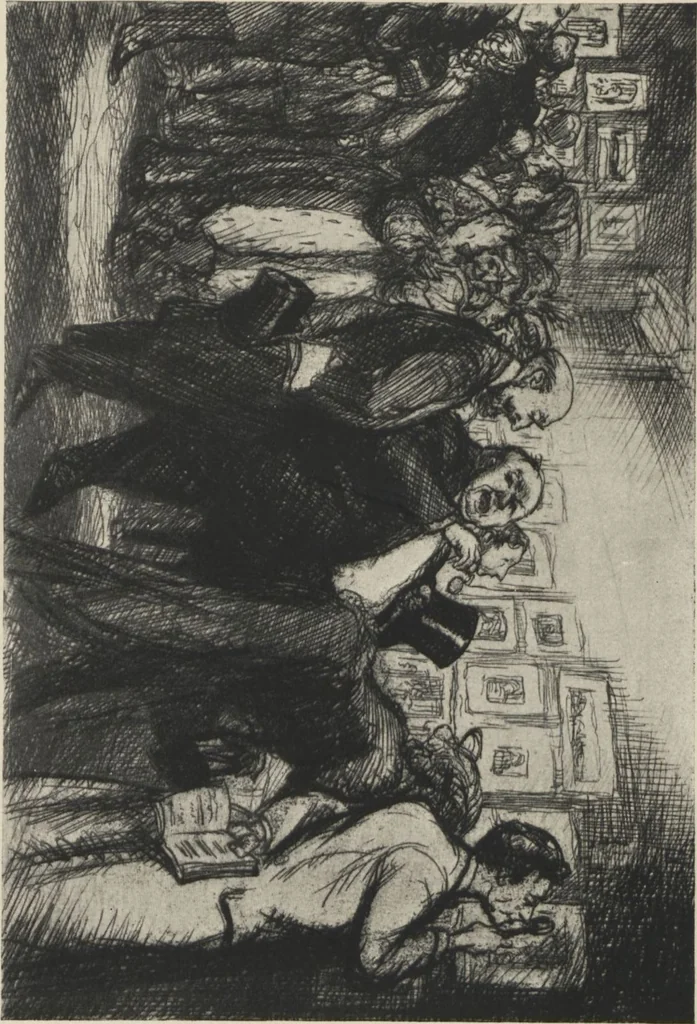 An illustration from Modern paintings, drawings, etc. exhibited for the benefit of the American War Relief ... January 2 to February 2, 1918 / [with a preface by Guy Pène du Bois], 1918, leaf 42