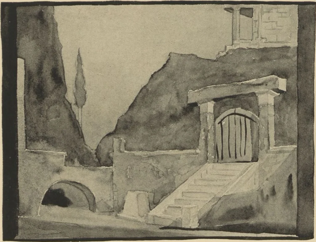 An illustration from American stage designs : an illustrated catalogue of the models, drawings and photographs exhibited at the Bourgeois Galleries in New York, April 5th to 26th, 1919, 1919, leaf 24