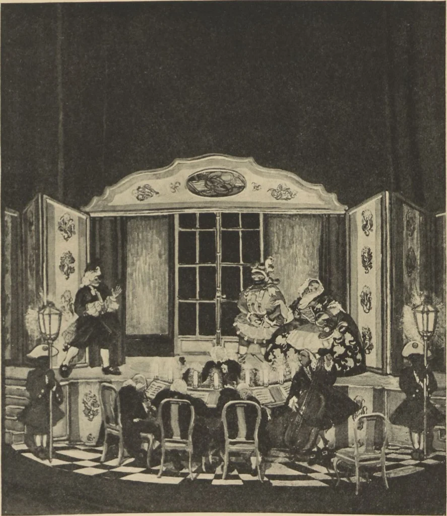 An illustration from American stage designs : an illustrated catalogue of the models, drawings and photographs exhibited at the Bourgeois Galleries in New York, April 5th to 26th, 1919, 1919, leaf 30