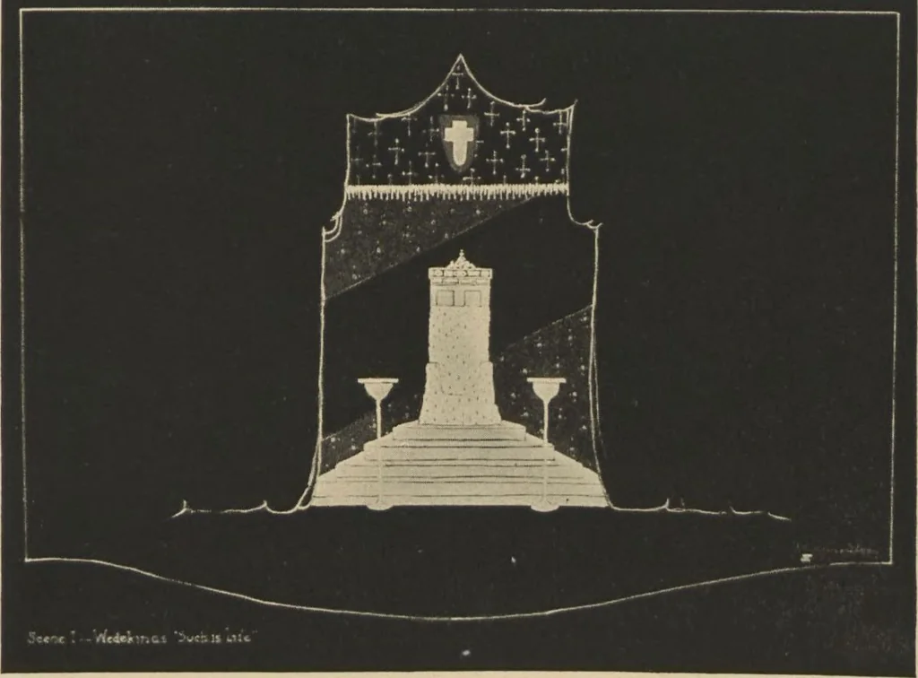 An illustration from American stage designs : an illustrated catalogue of the models, drawings and photographs exhibited at the Bourgeois Galleries in New York, April 5th to 26th, 1919, 1919, leaf 37