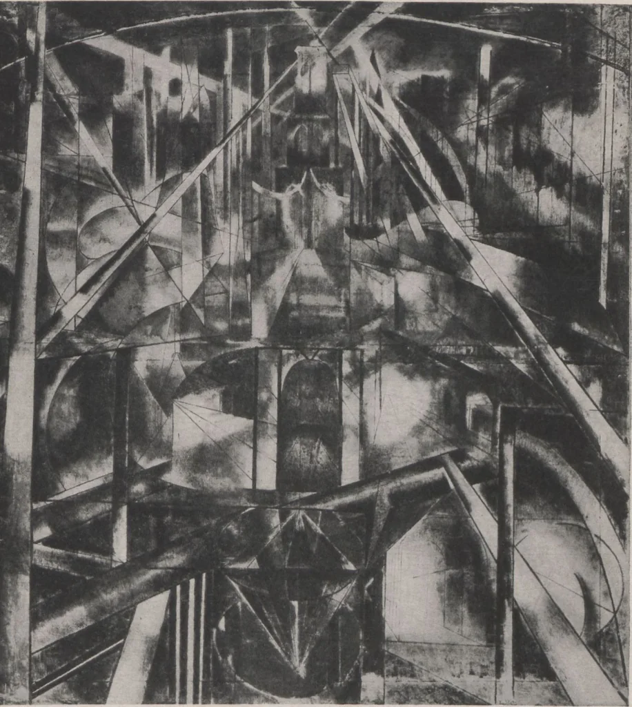 An illustration from Retrospective exhibition of paintings, pastels, drawings, silverpoints and watercolors by Joseph Stella : March 27th to April 24th, 1920, 1920, leaf 7