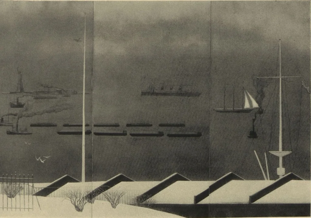 An illustration from A catalogue of paintings by Stefan Hirsch : February twenty-sixth to March nineteenth, 1927 / with an introduction by Stephan Bourgeois, 1927, leaf 14