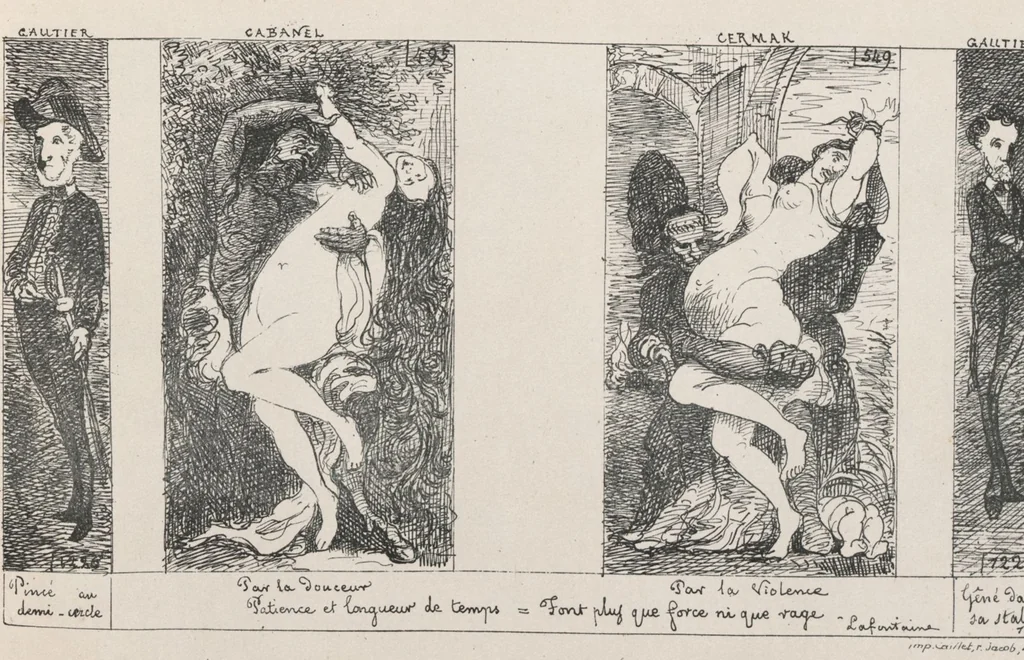 An illustration from Album caricatural : Salon de 1861 / par Galletti, 1861, leaf 19