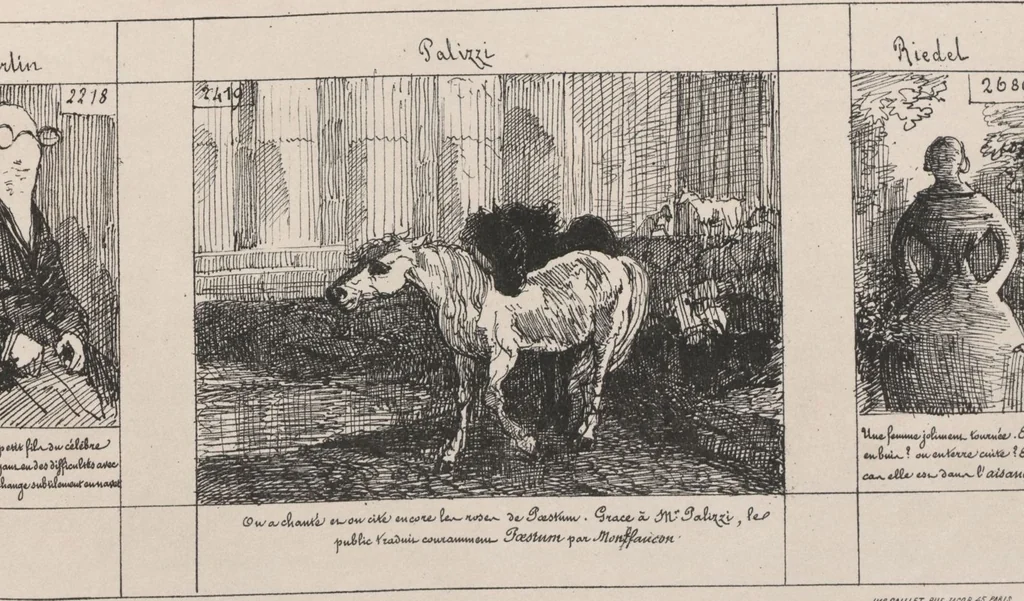 An illustration from Album caricatural : Salon de 1861 / par Galletti, 1861, leaf 24