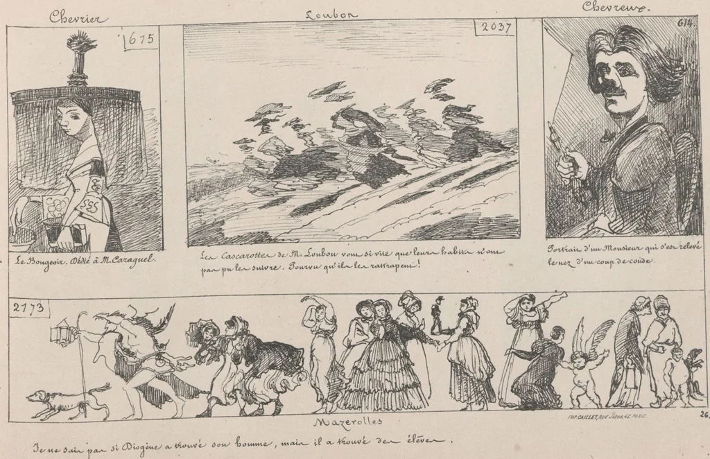An illustration from Album caricatural : Salon de 1861 / par Galletti, 1861, leaf 30